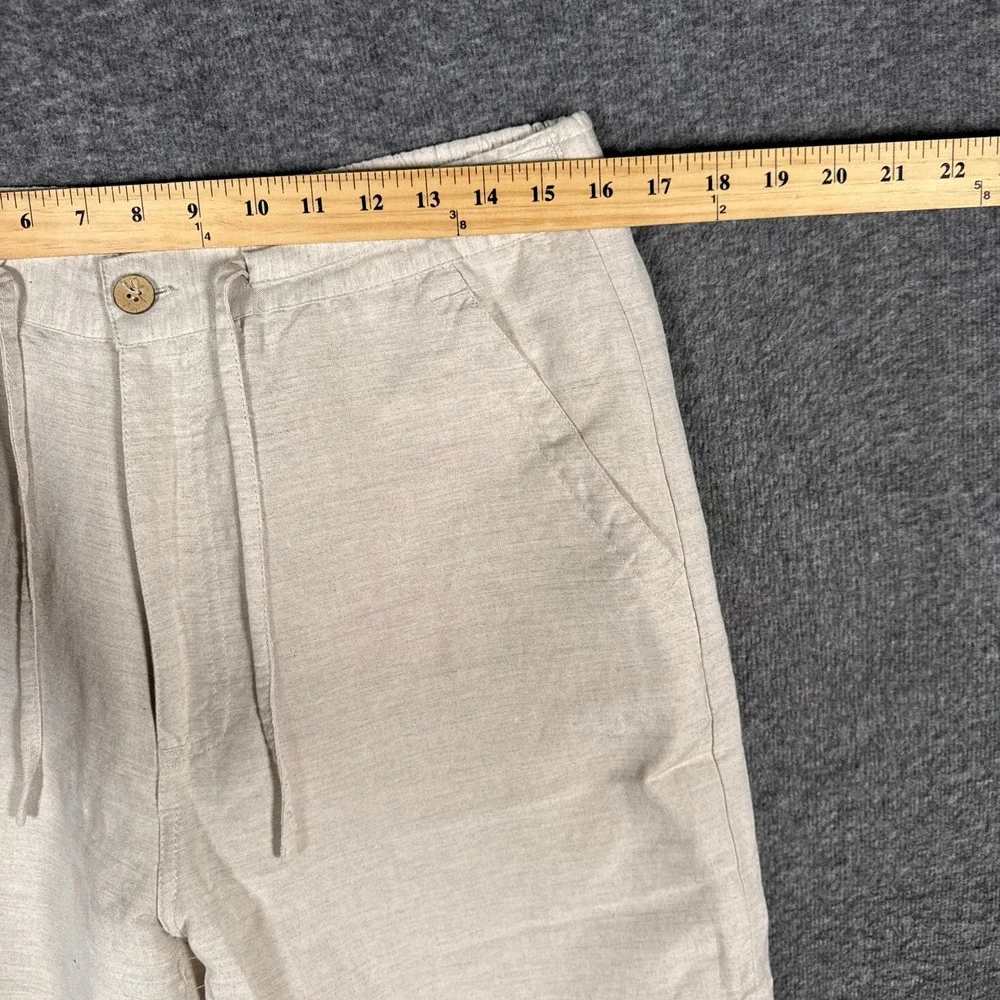 Mojito Collection Pants Mens 34x30(32x24) Beige Linen Blend Drawstring Lined